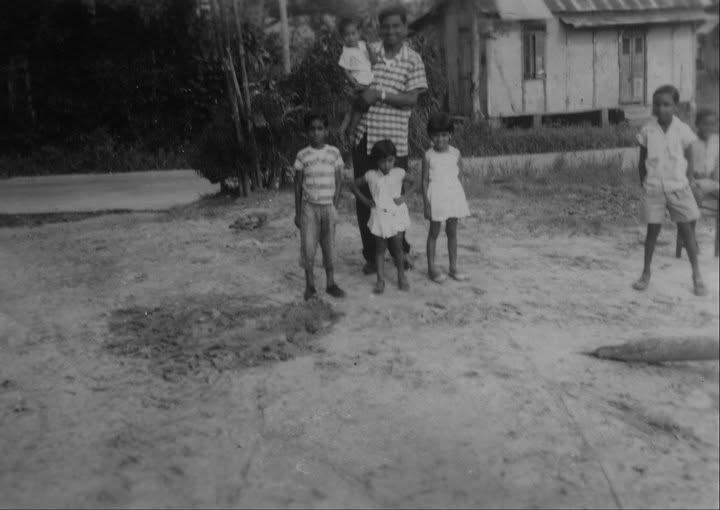 A childhood photograph in Freeport, Trinidad, with Seeram Ken Maharaj as the child on the extreme right